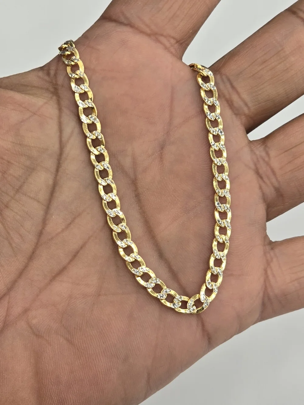 10k Real Gold Cuban Diamond Cut Bracelet 4.5 Mm 8 Inches